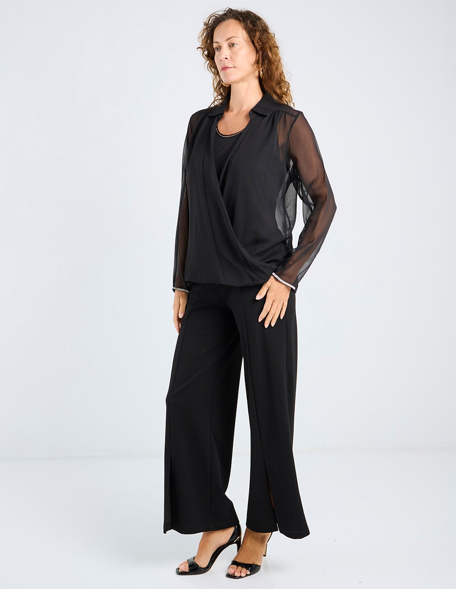 Blusa camisera manga larga para mujer 3