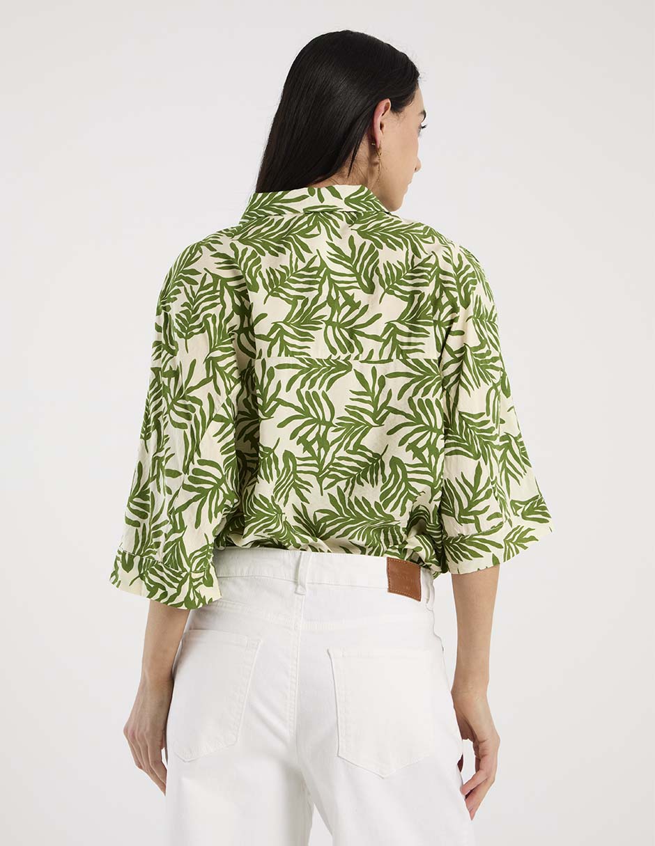 Blusa camisera manga 3/4 para mujer 2
