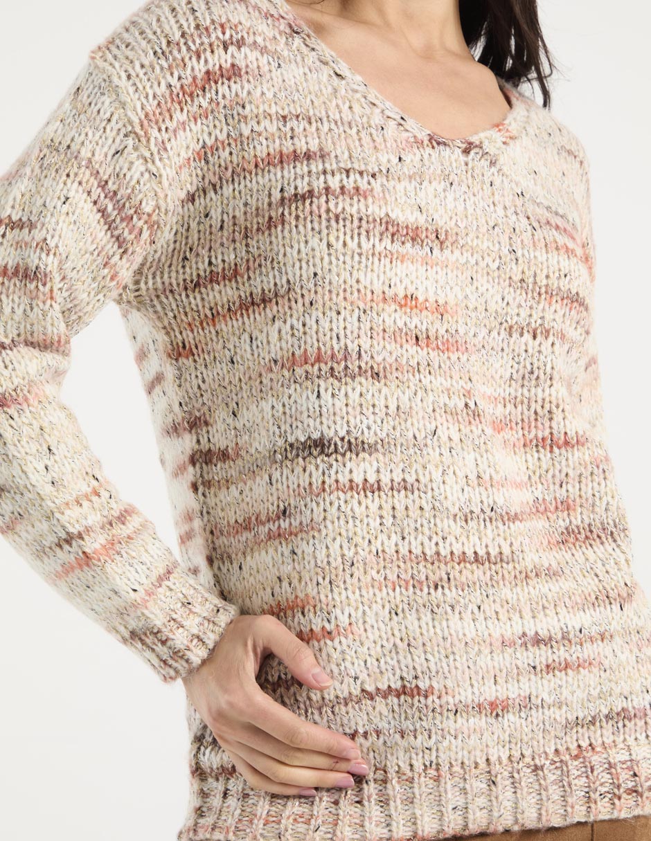Suéter cuello V para mujer 4