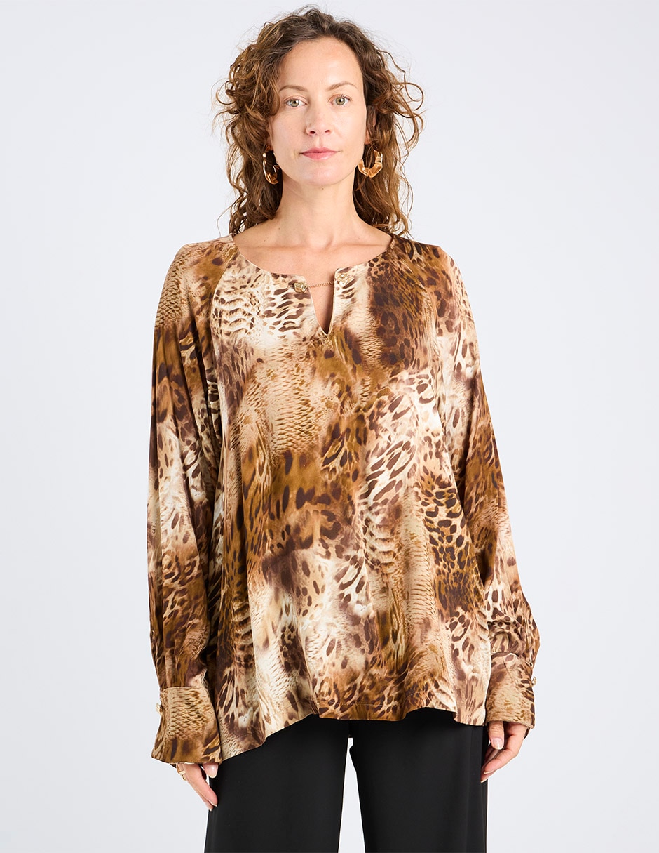 Blusa manga larga para mujer