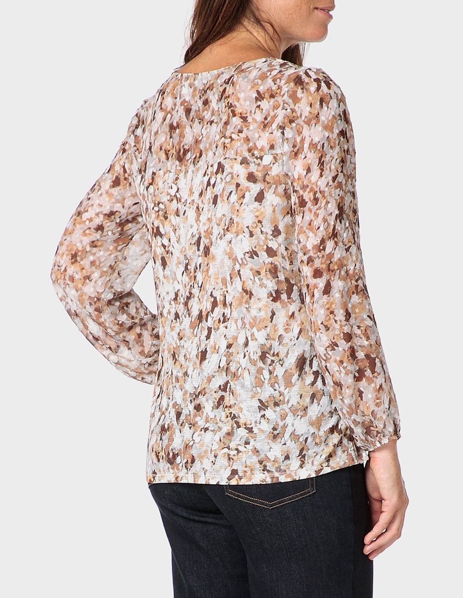 Playera manga larga cuello redondo para mujer 2
