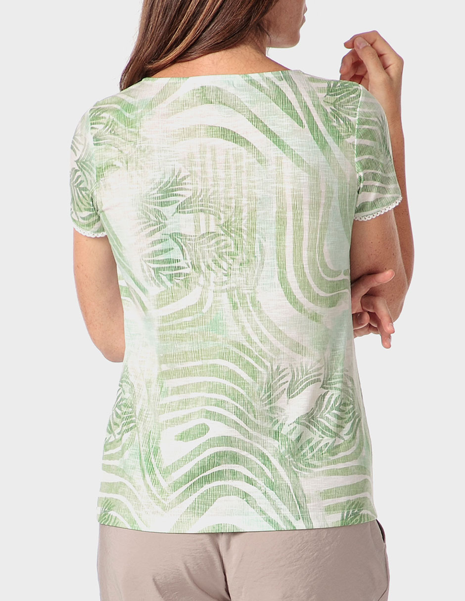 Playera manga corta cuello V para mujer 2