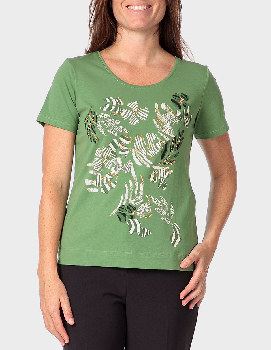 Playera manga corta cuello redondo para mujer Playera manga corta cuello redondo para mujer