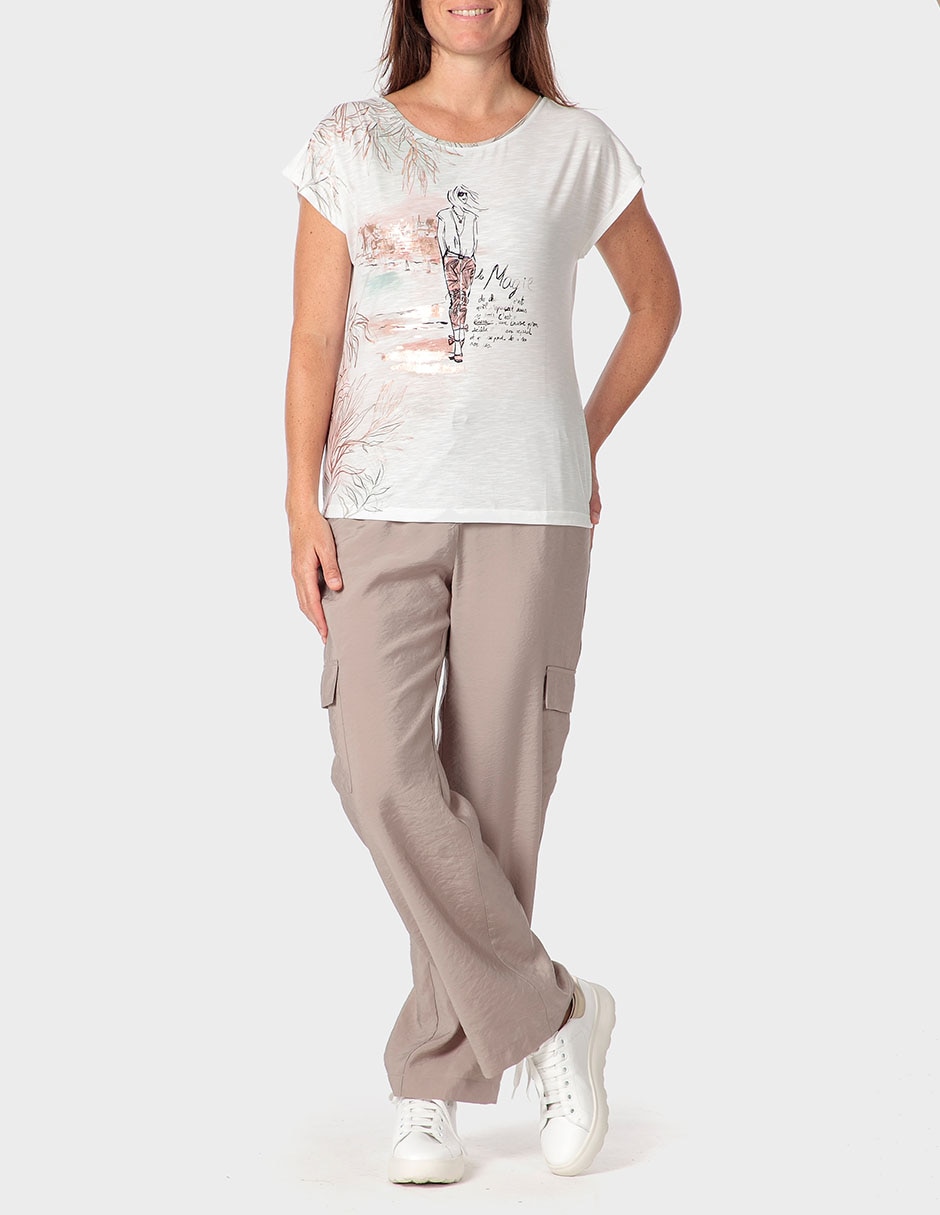 Playera manga corta cuello redondo para mujer 3