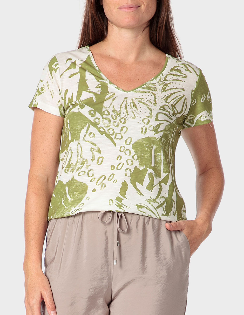 Playera manga corta cuello v para mujer Playera manga corta cuello v para mujer