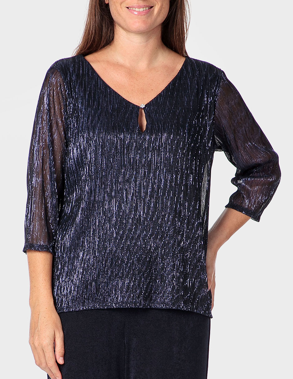 Playera manga 3/4 cuello v para mujer Playera manga 3/4 cuello v para mujer