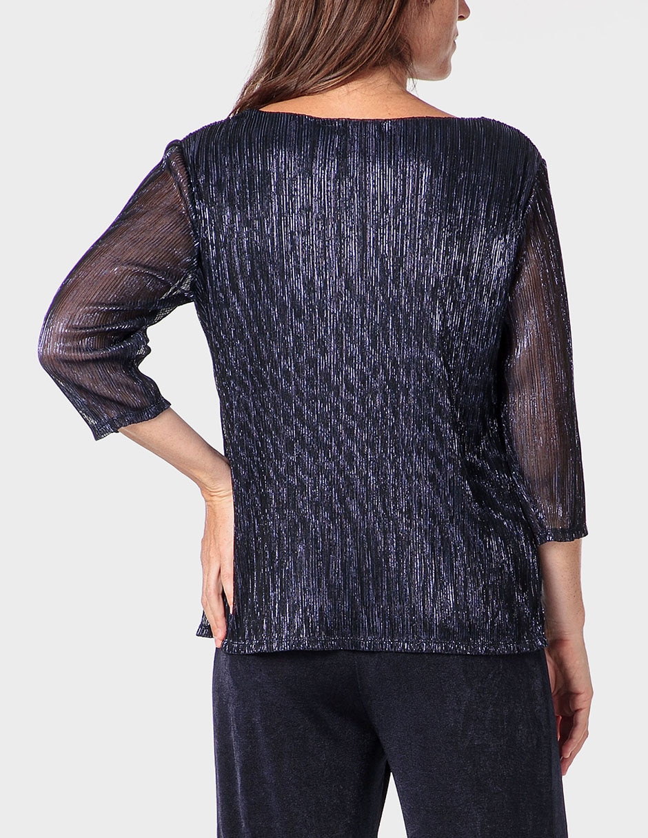 Playera manga 3/4 cuello v para mujer 2