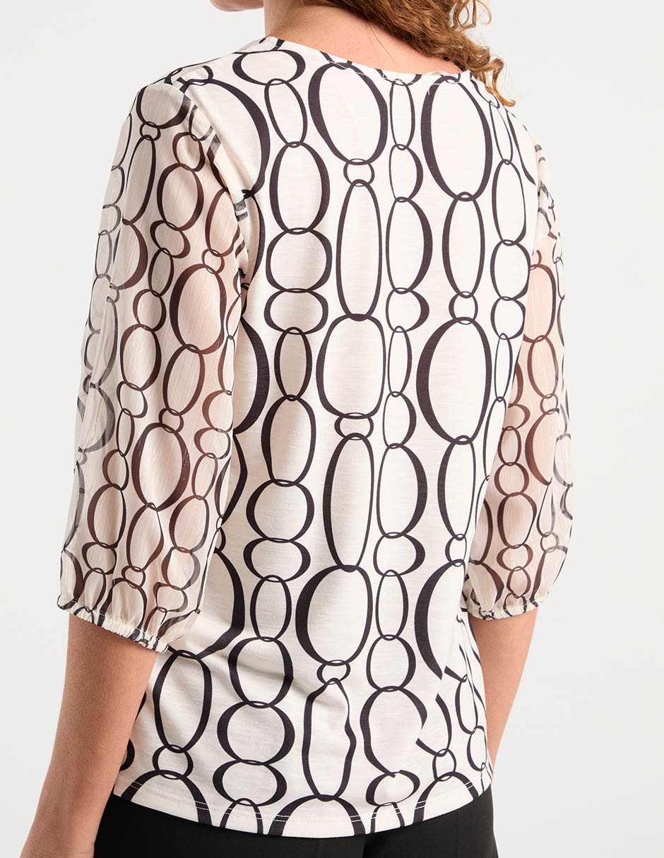 Blusa manga 3/4 cuello V para mujer 5