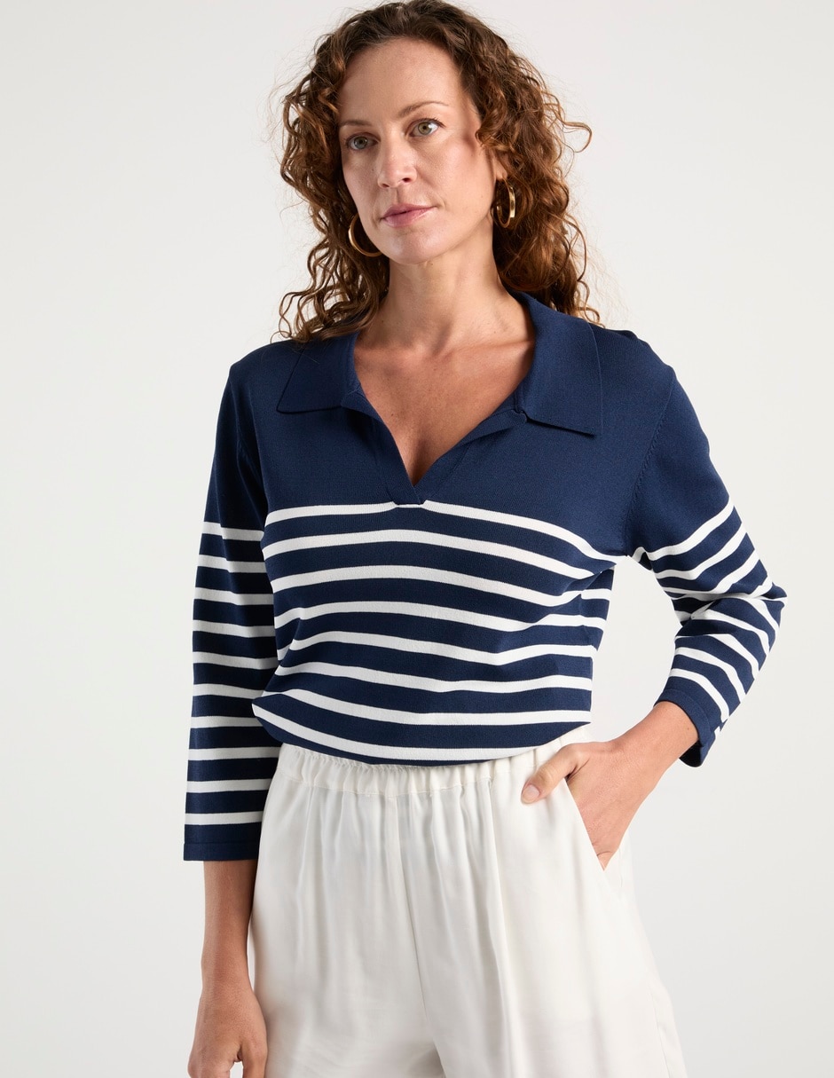 Suéter cuello polo para mujer 2