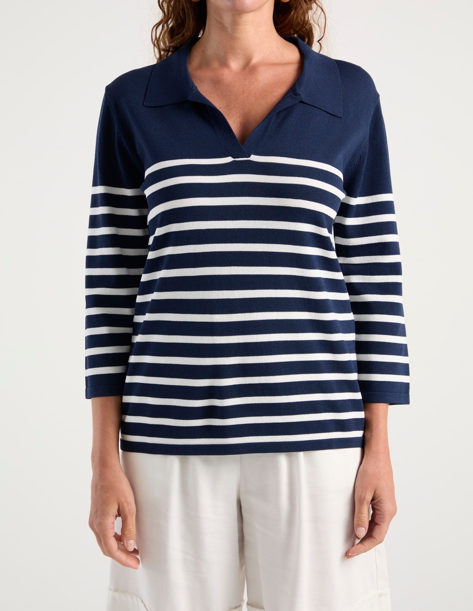 Suéter cuello polo para mujer 7