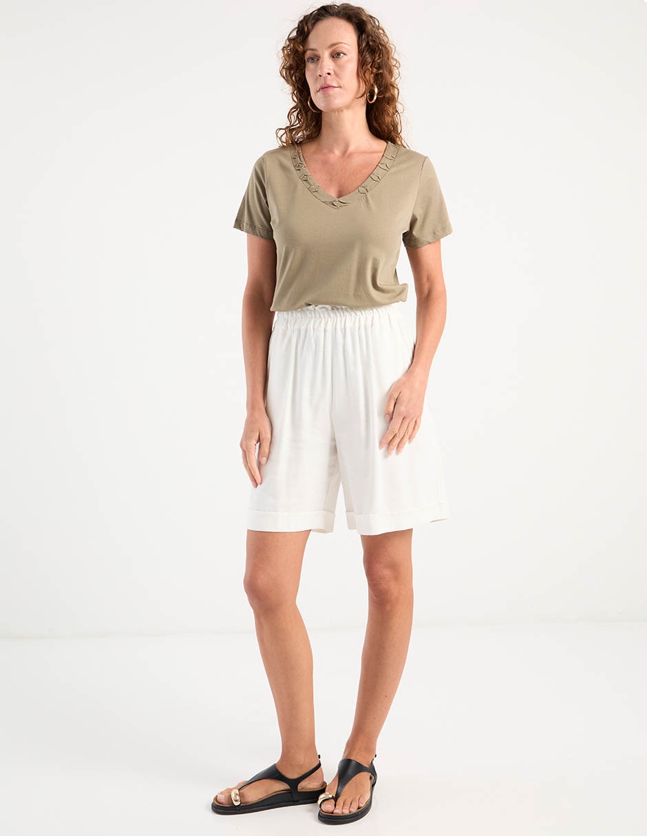 Playera manga corta cuello redondo para mujer 3