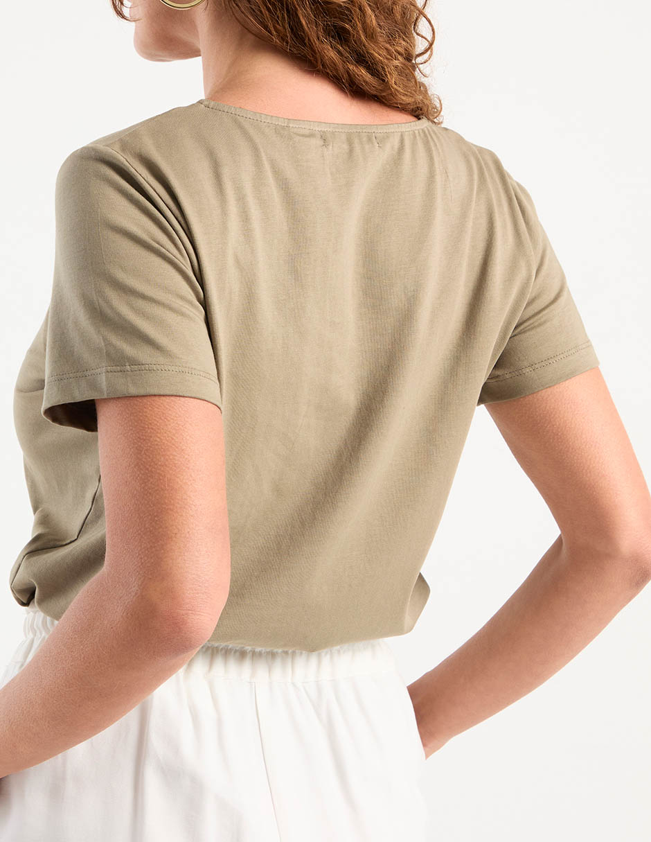 Playera manga corta cuello redondo para mujer 5