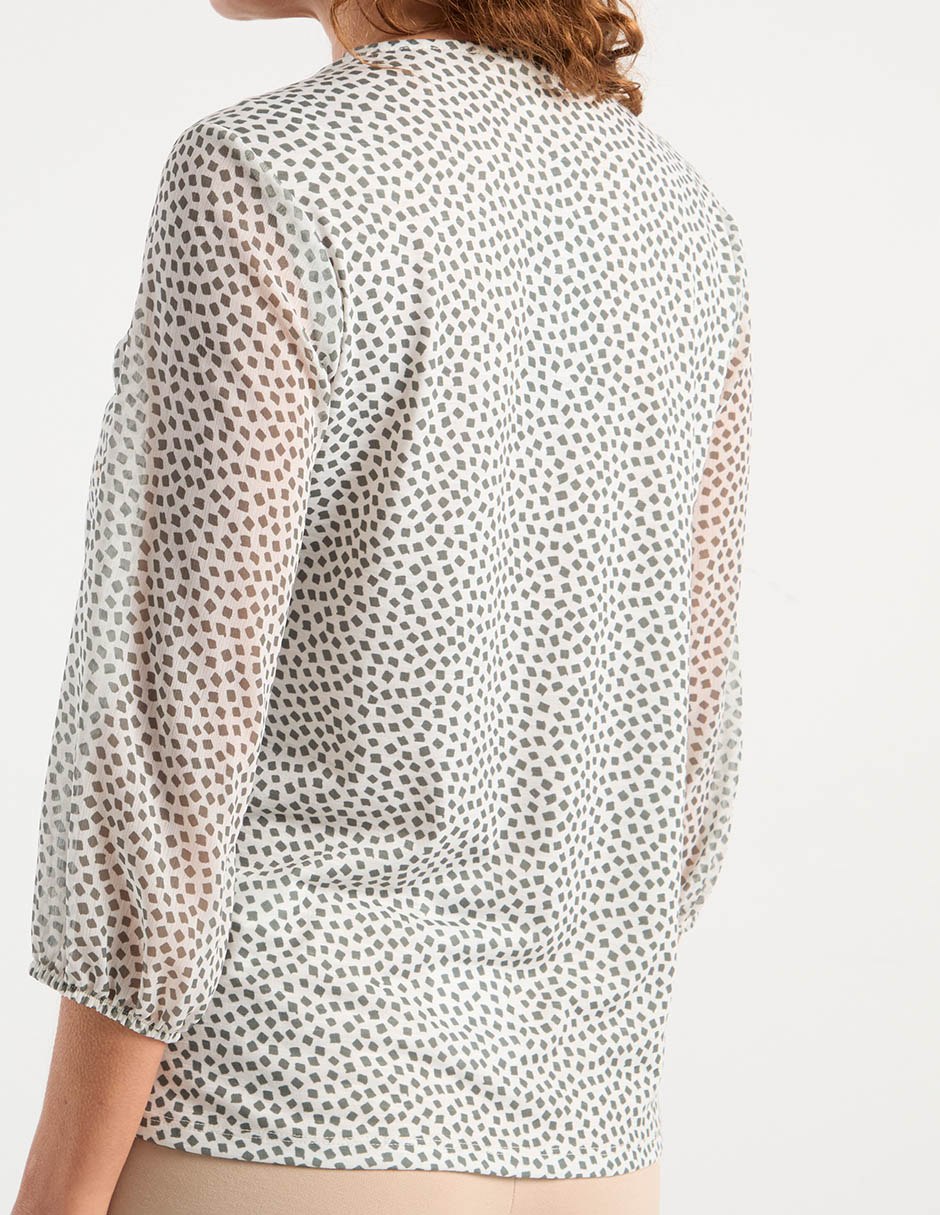 Blusa manga 3/4 cuello V para mujer 5