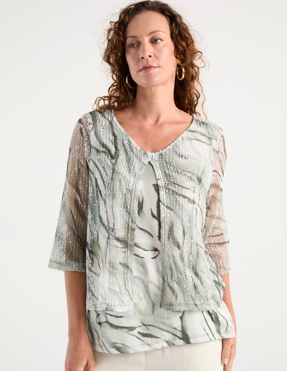 Blusa manga 3/4 para mujer
