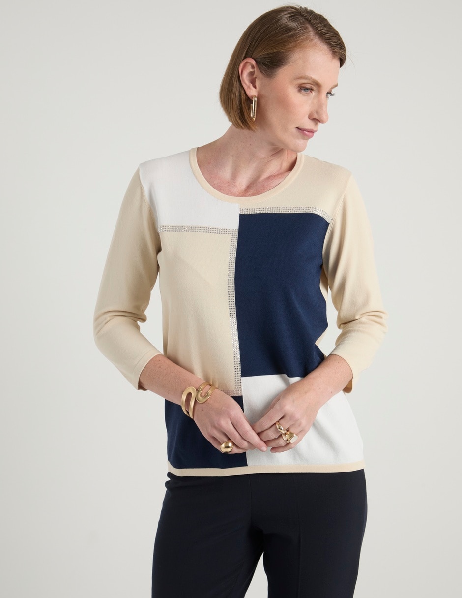 Suéter cuello redondo para mujer 2