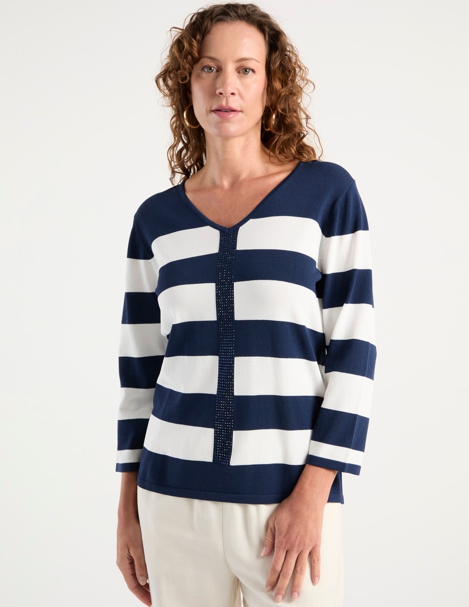Suéter cuello V para mujer 2