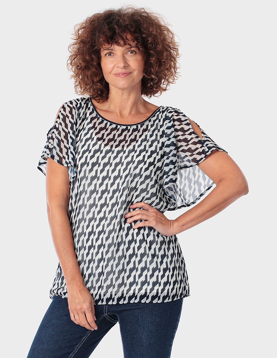 Blusa manga corta para mujer