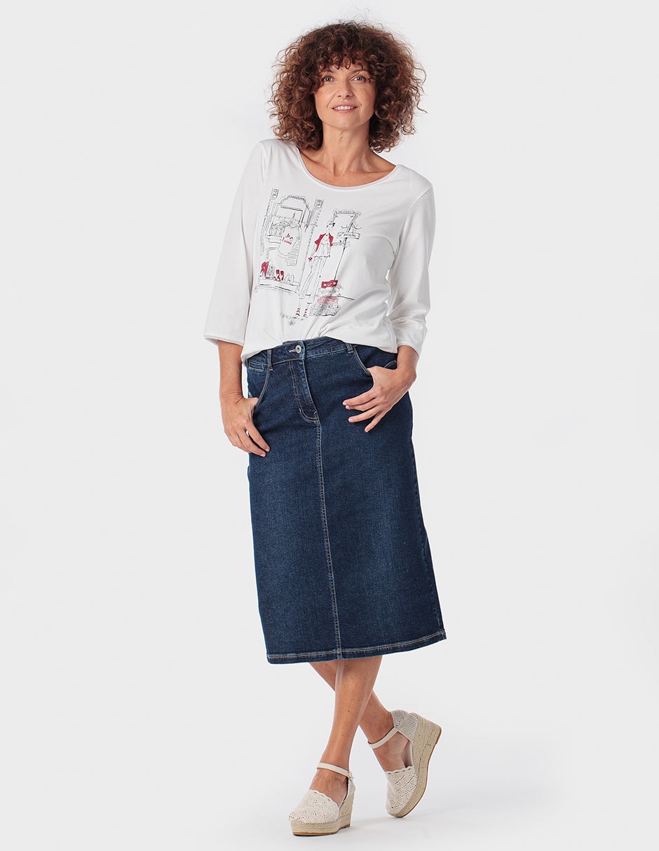 Playera manga 3/4 cuello redondo para mujer 3