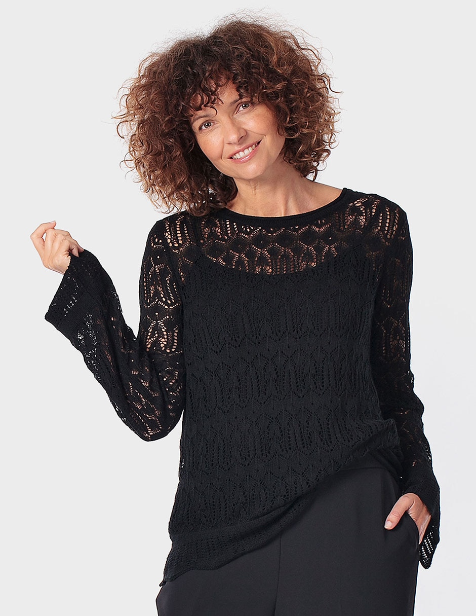 Suéter cuello redondo para mujer