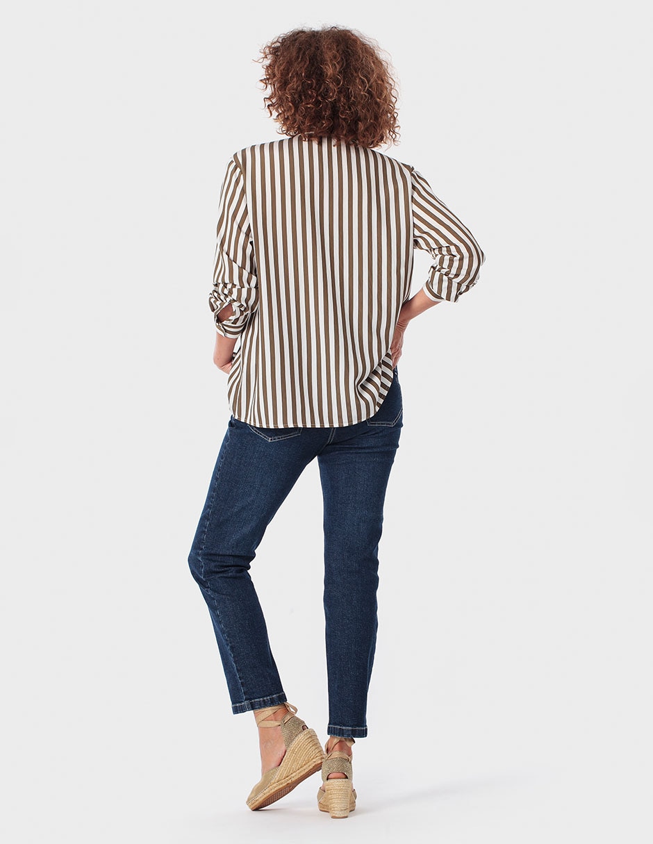 Blusa camisera manga larga para mujer 4