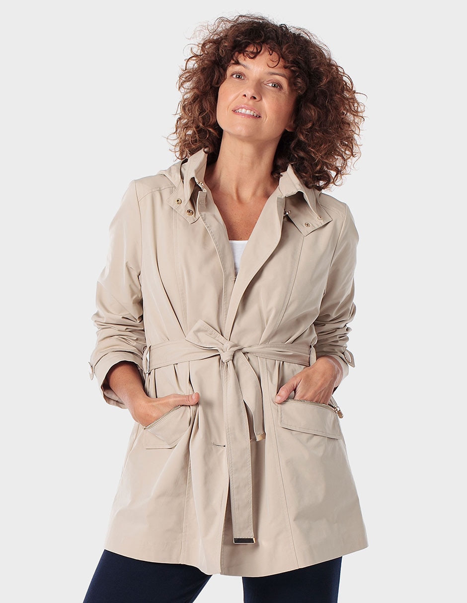 Gabardina con bolsillos para mujer