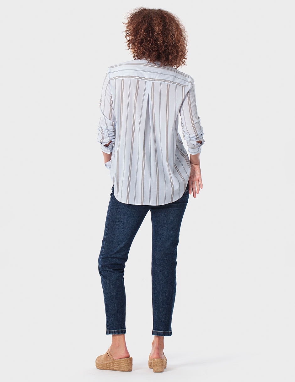 Blusa camisera manga 3/4 para mujer 4