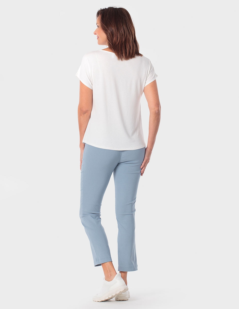 Playera manga corta cuello redondo para mujer 4