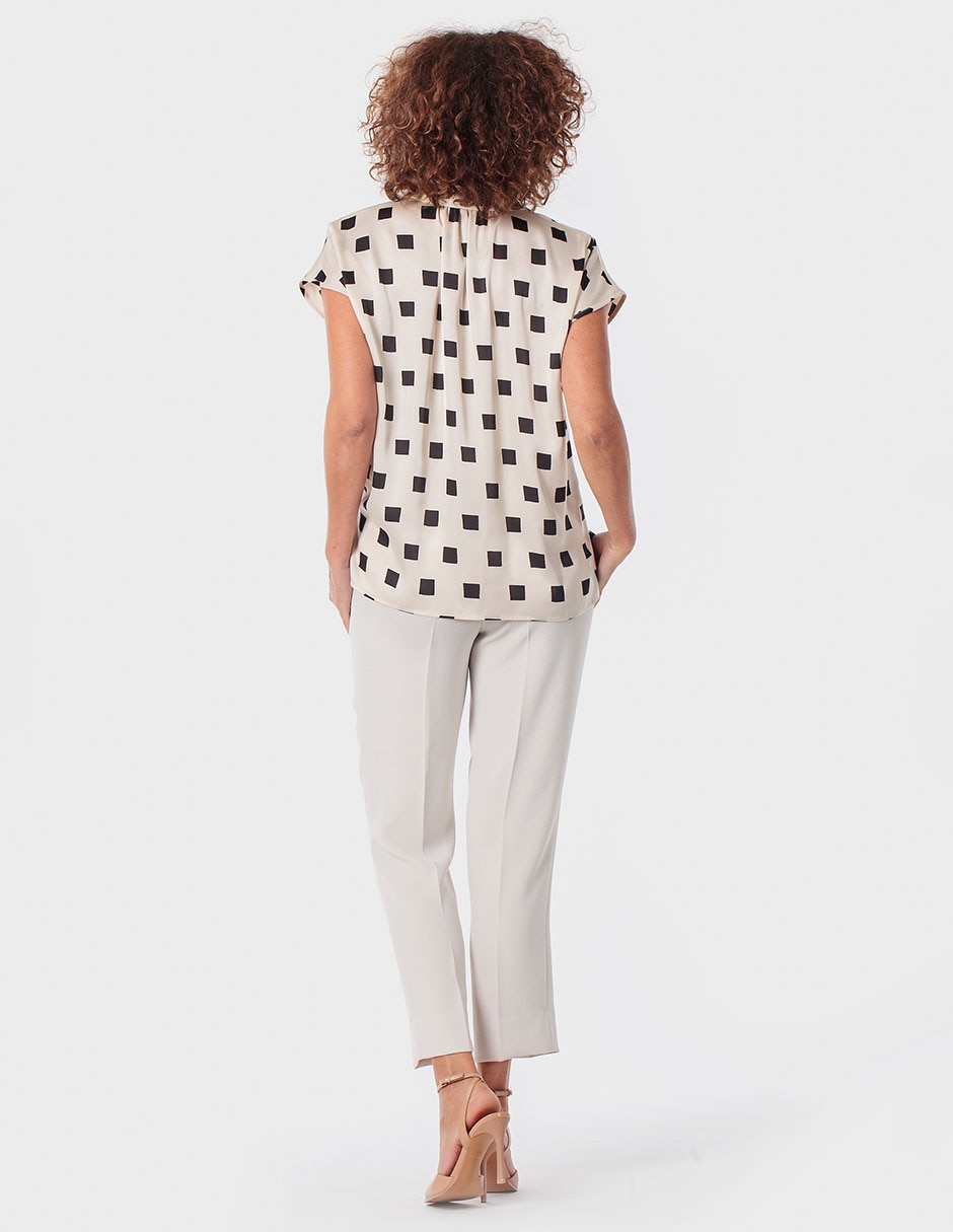 Blusa camisera manga corta para mujer 4