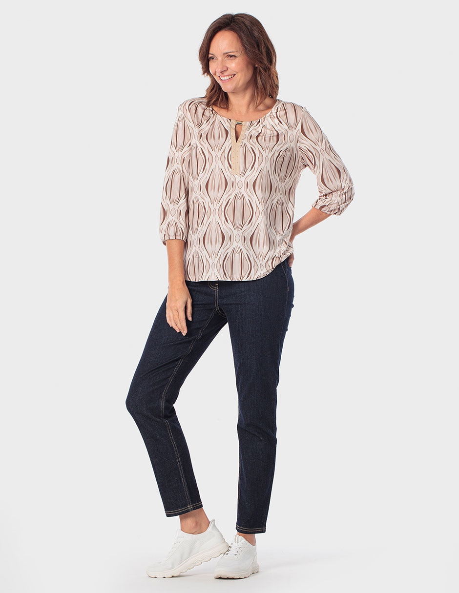 Blusa manga 3/4 cuello redondo para mujer 3