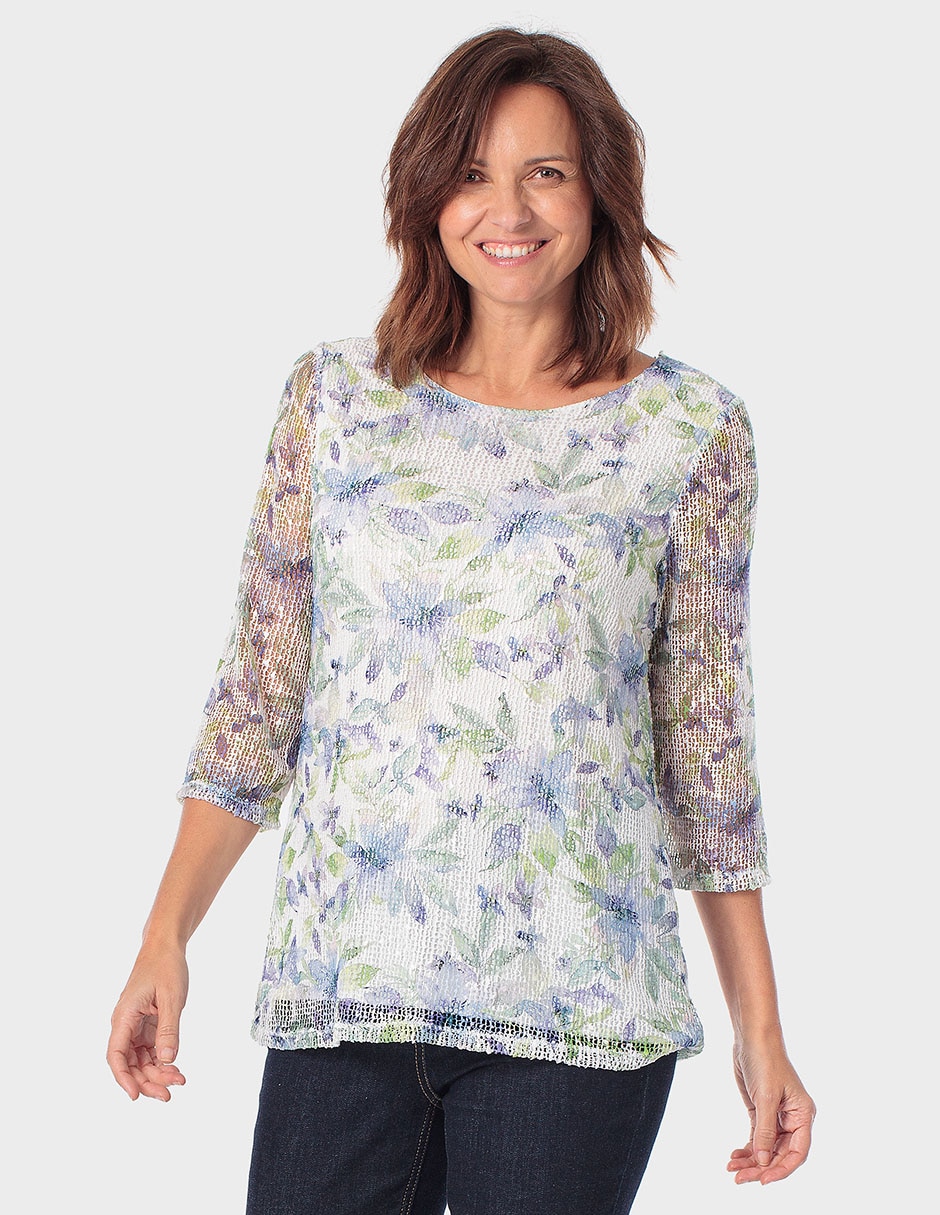 Blusa manga 3/4 para mujer
