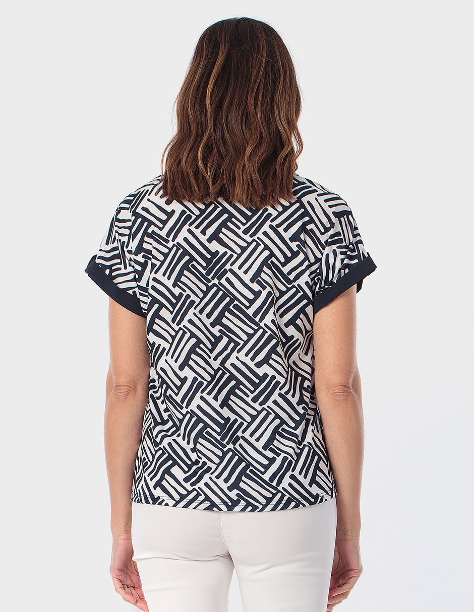 Blusa manga corta cuello V para mujer 2