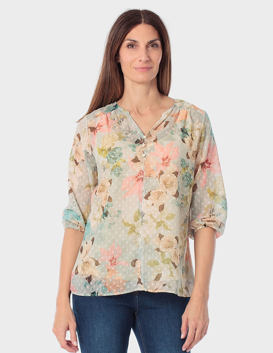Blusa manga 3/4 para mujer