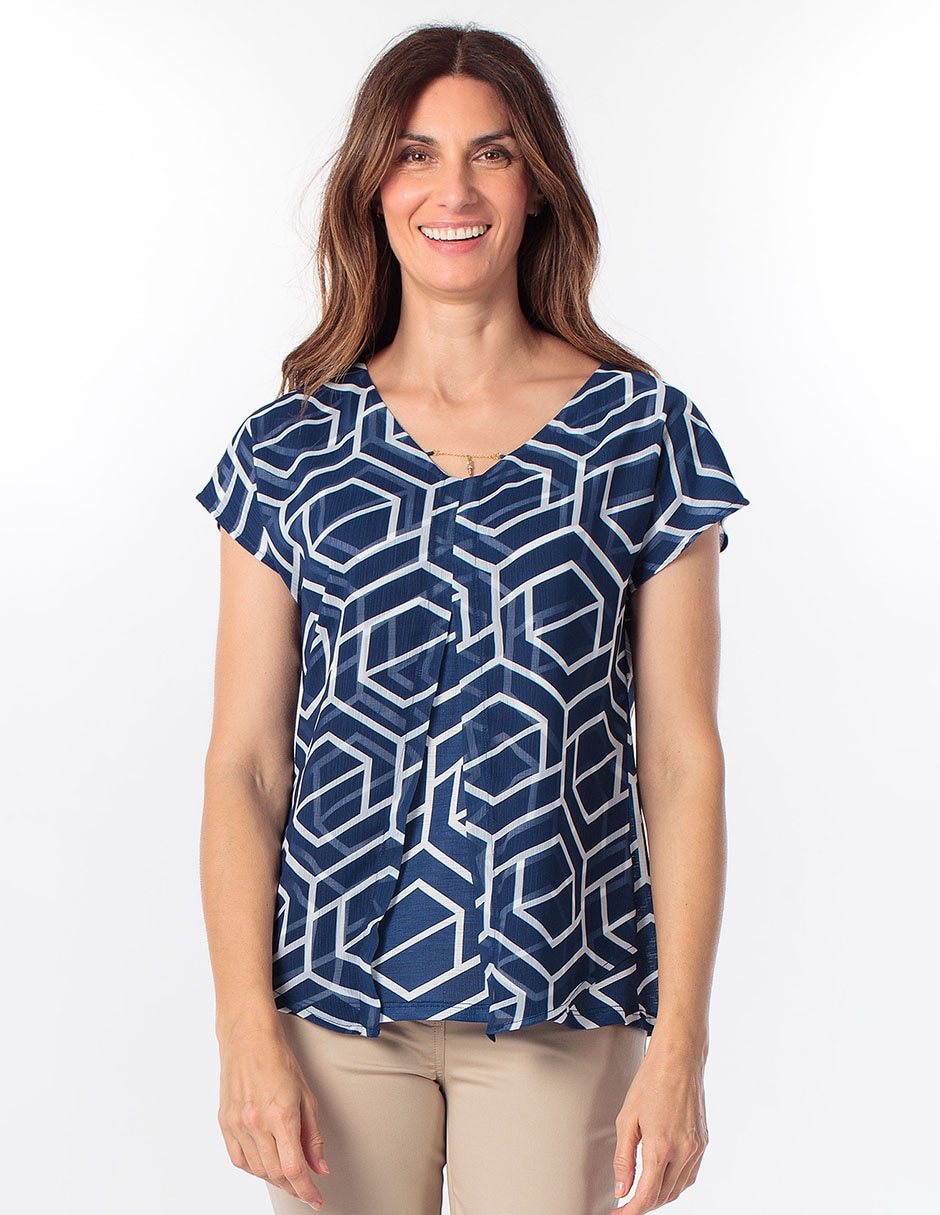 Blusa manga corta cuello V para mujer Blusa manga corta cuello V para mujer