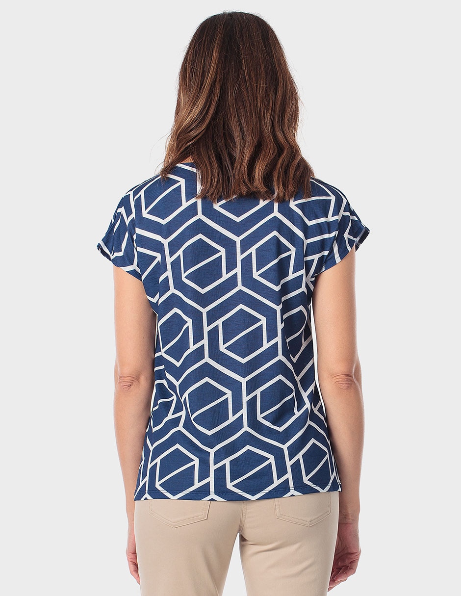 Blusa manga corta cuello V para mujer 2