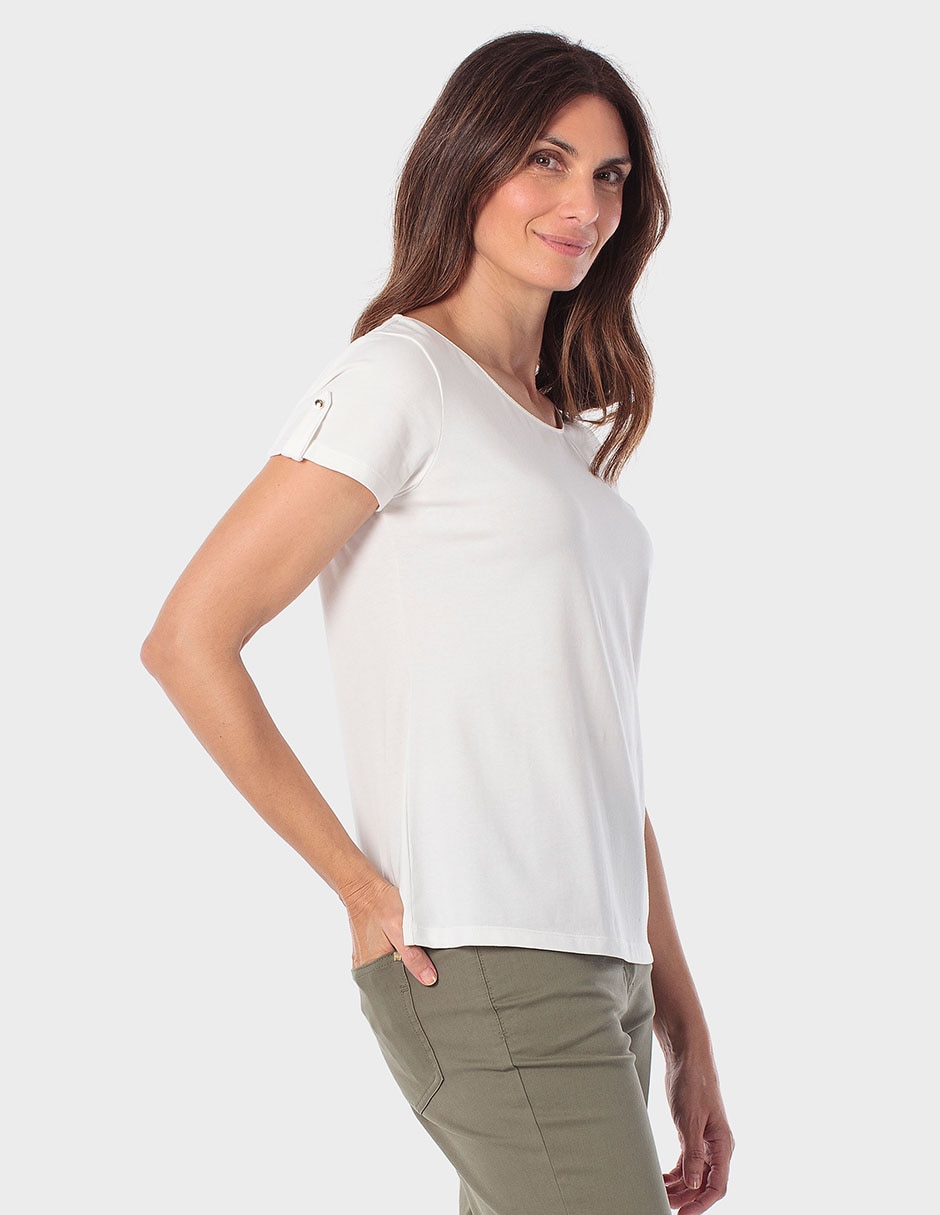 Playera manga corta cuello redondo para mujer 3