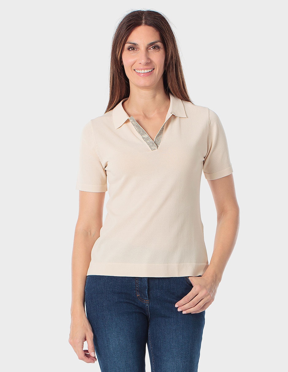 Suéter cuello polo para mujer
