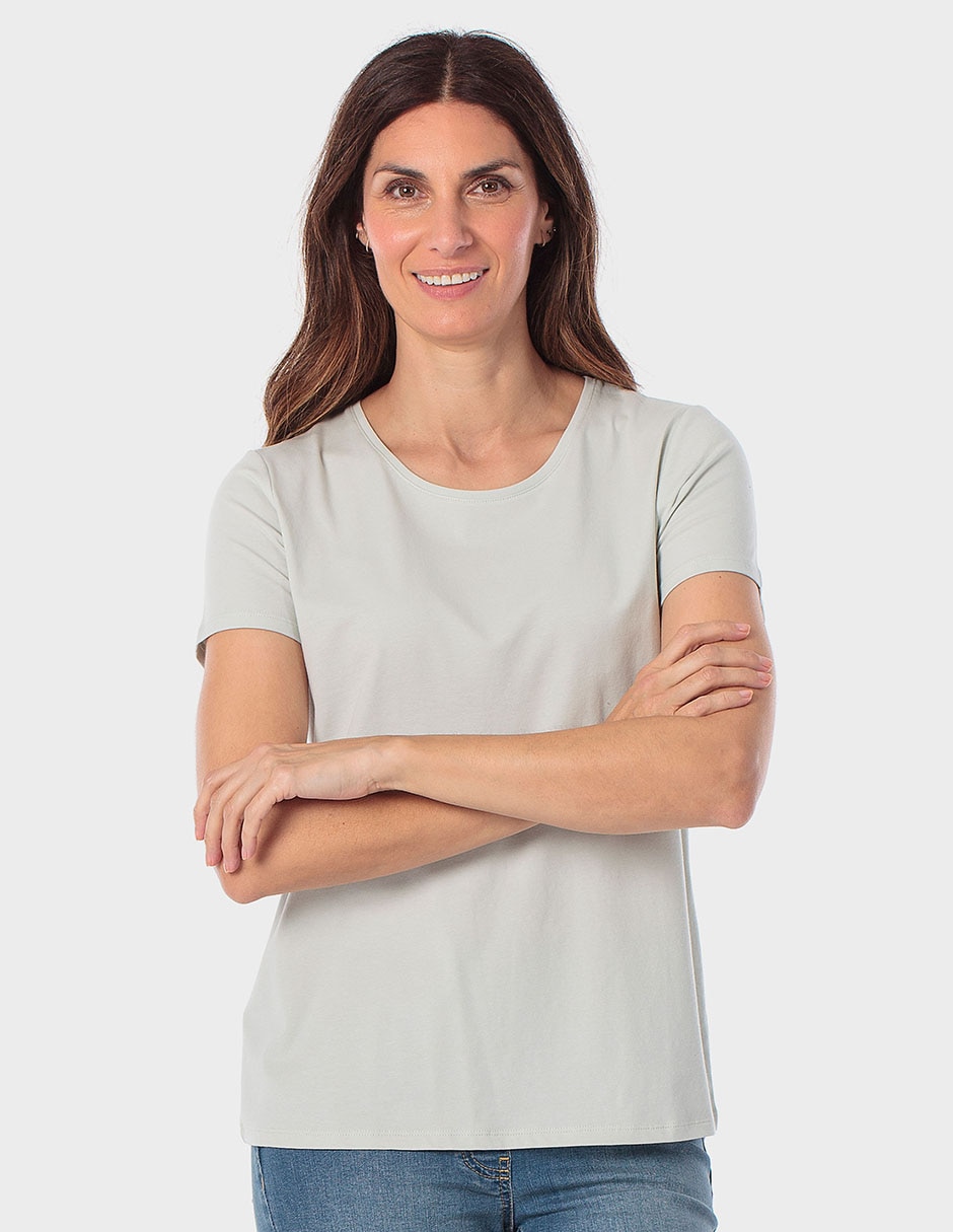 Playera manga corta cuello redondo para mujer Playera manga corta cuello redondo para mujer