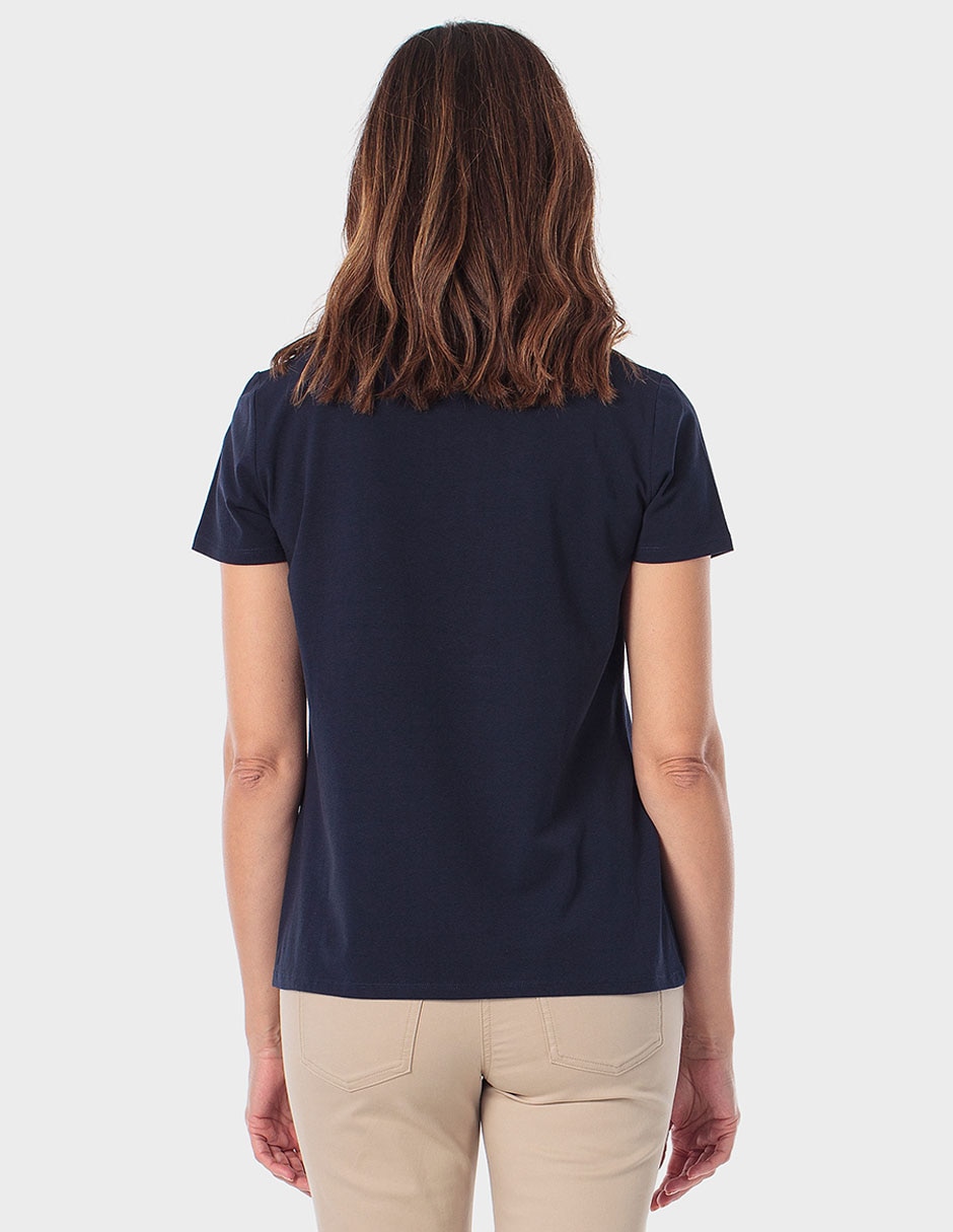 Playera manga corta cuello redondo para mujer 2