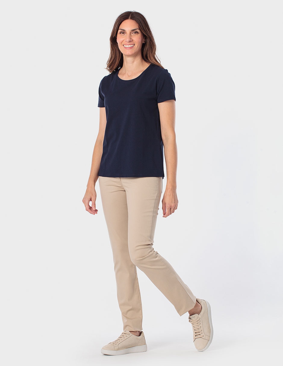 Playera manga corta cuello redondo para mujer 3