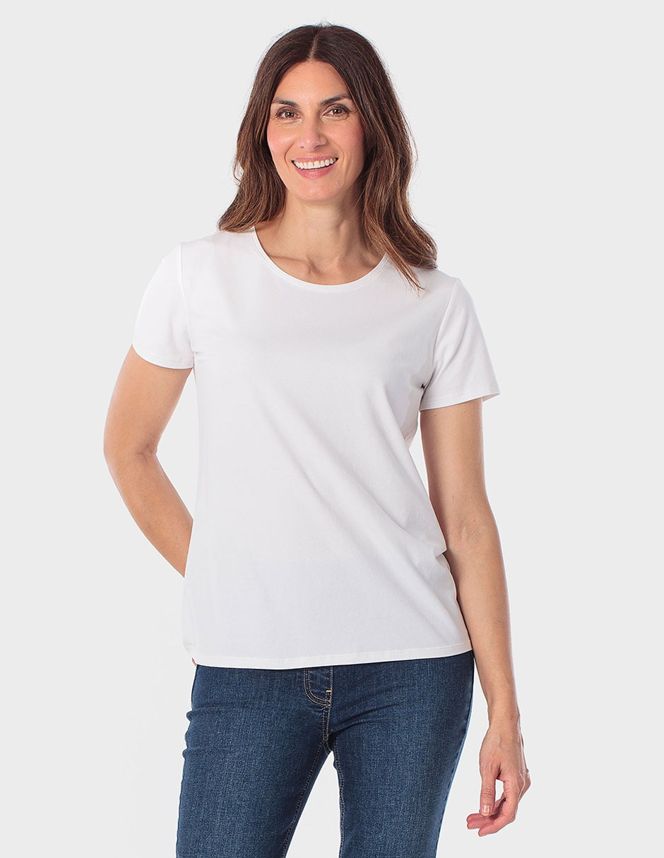 Playera manga corta cuello redondo para mujer Playera manga corta cuello redondo para mujer