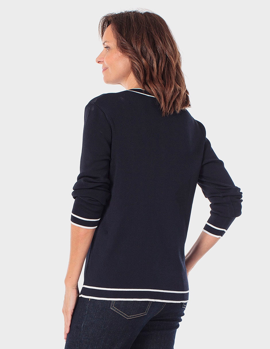 Suéter cuello con botón para mujer 2