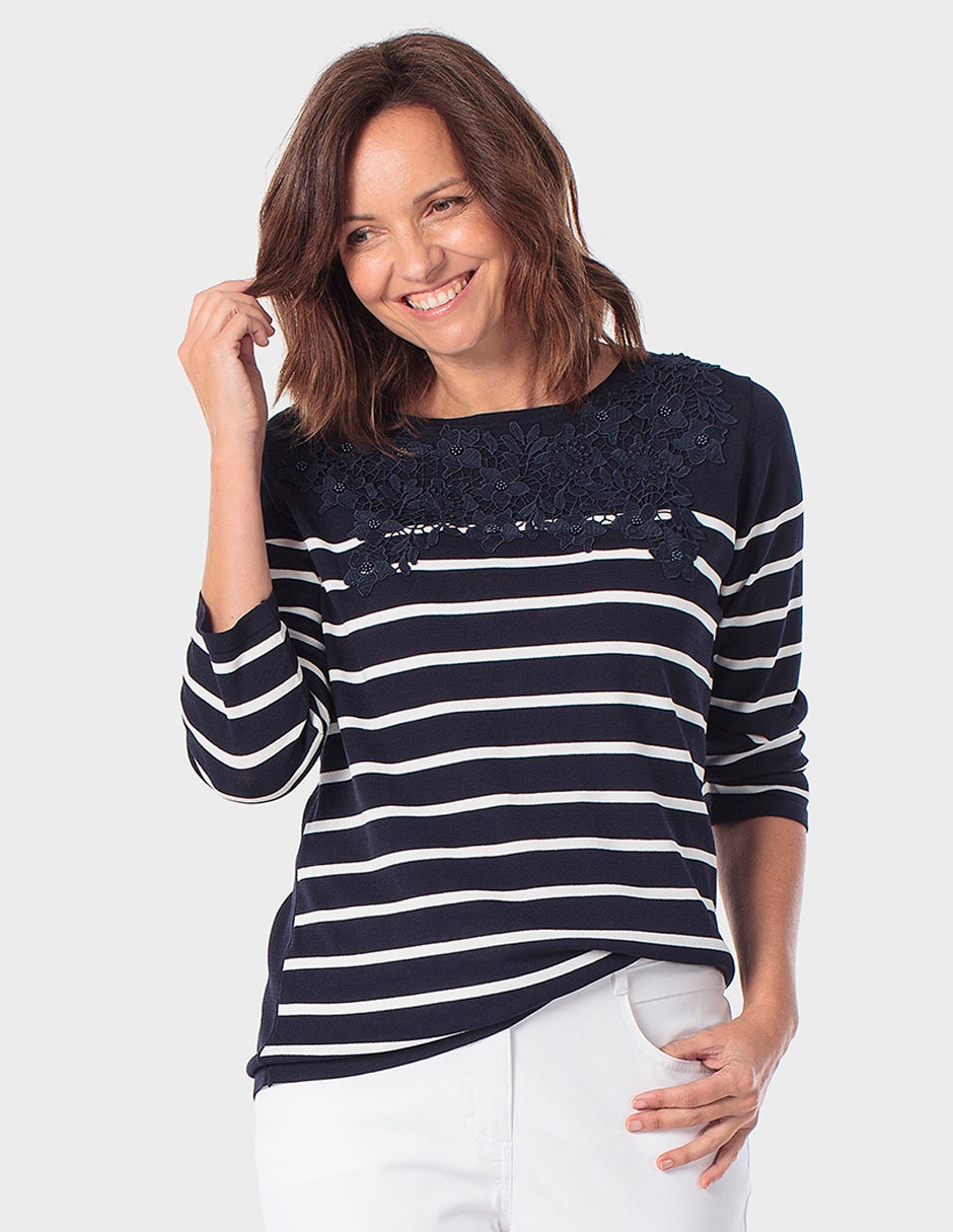 Suéter cuello redondo para mujer