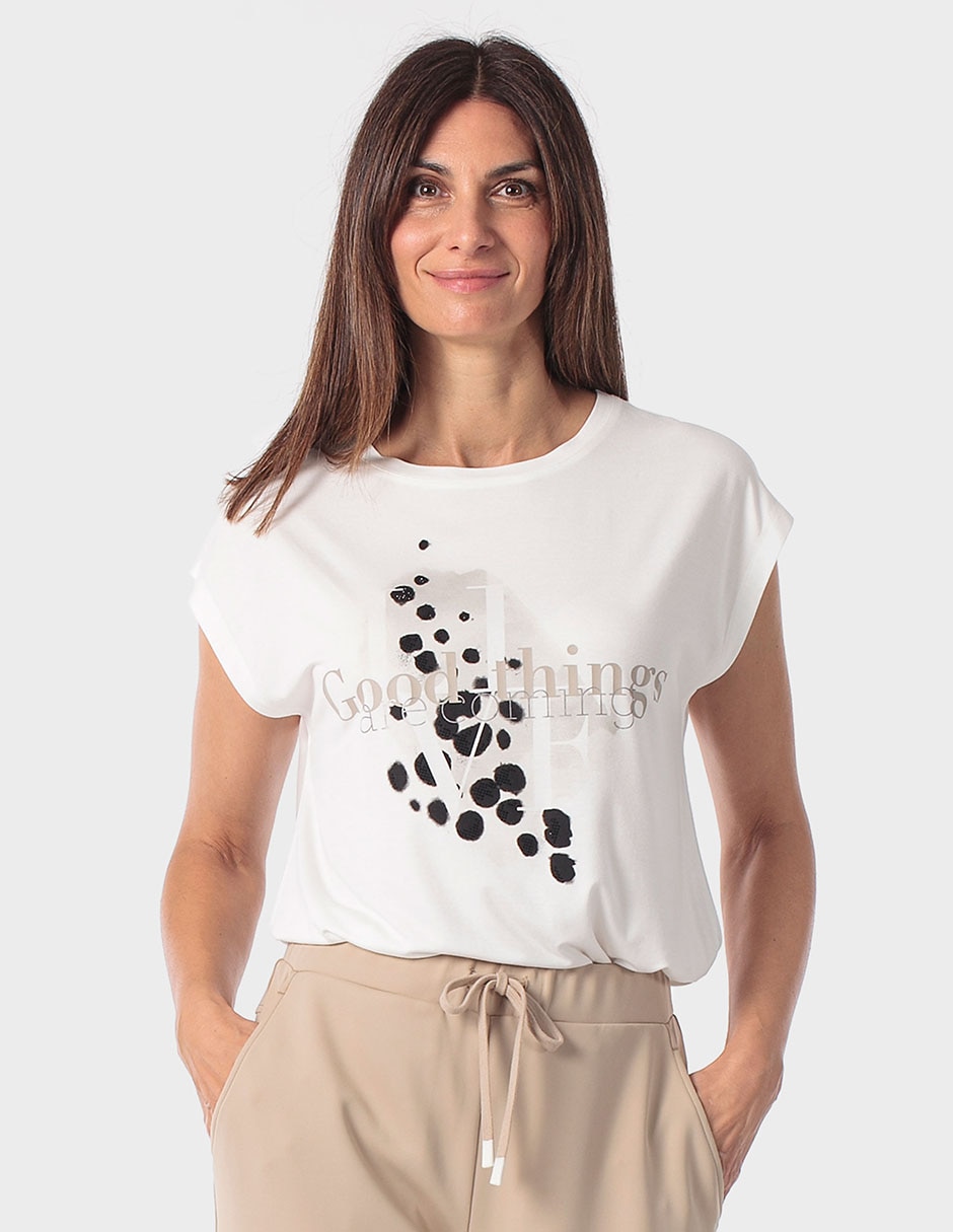 Playera manga corta cuello redondo para mujer