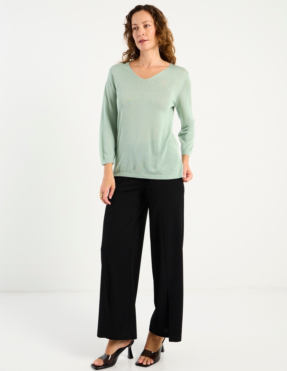 Suéter cuello V para mujer 13