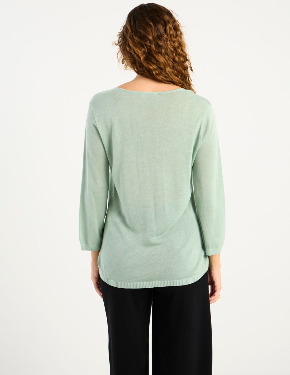 Suéter cuello V para mujer 16