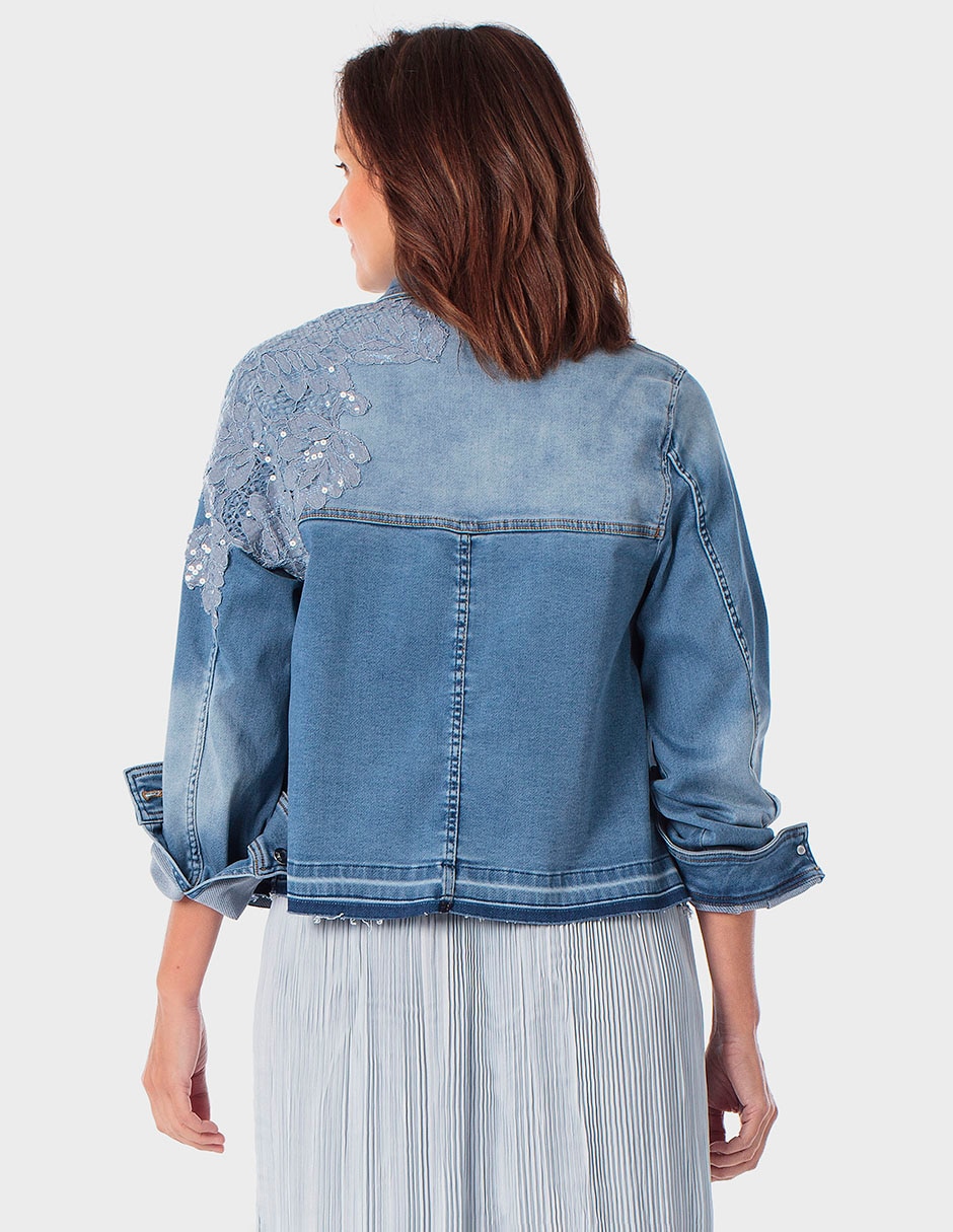 Chamarra denim de mezclilla para mujer 2