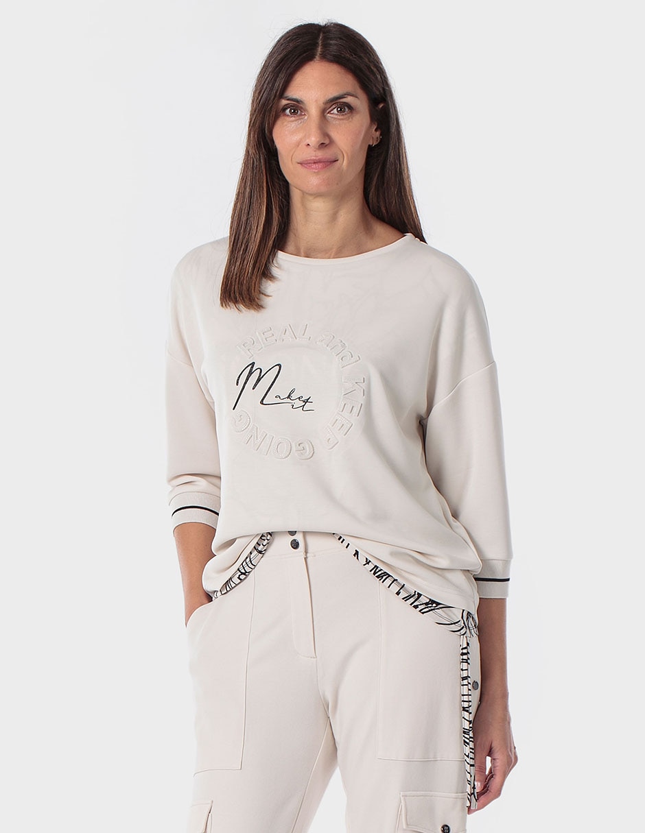Playera manga 3/4 cuello redondo para mujer Playera manga 3/4 cuello redondo para mujer