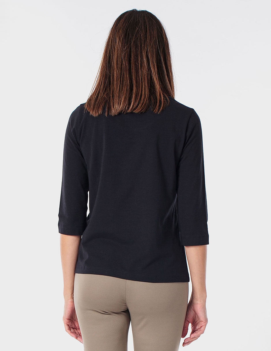 Playera manga 3/4 cuello redondo para mujer 2
