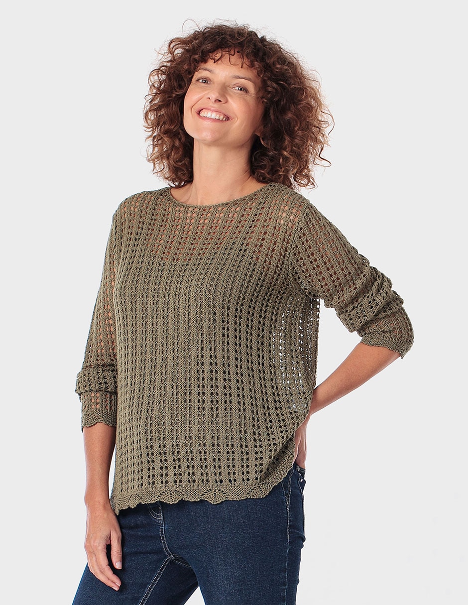 Suéter cuello redondo para mujer