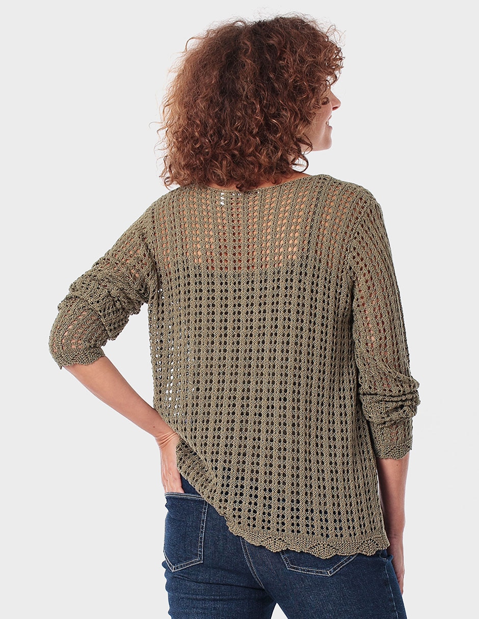 Suéter cuello redondo para mujer 2